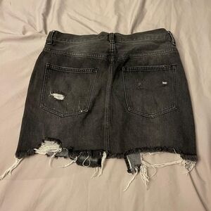 We The Free Distressed Black Denim Skirt